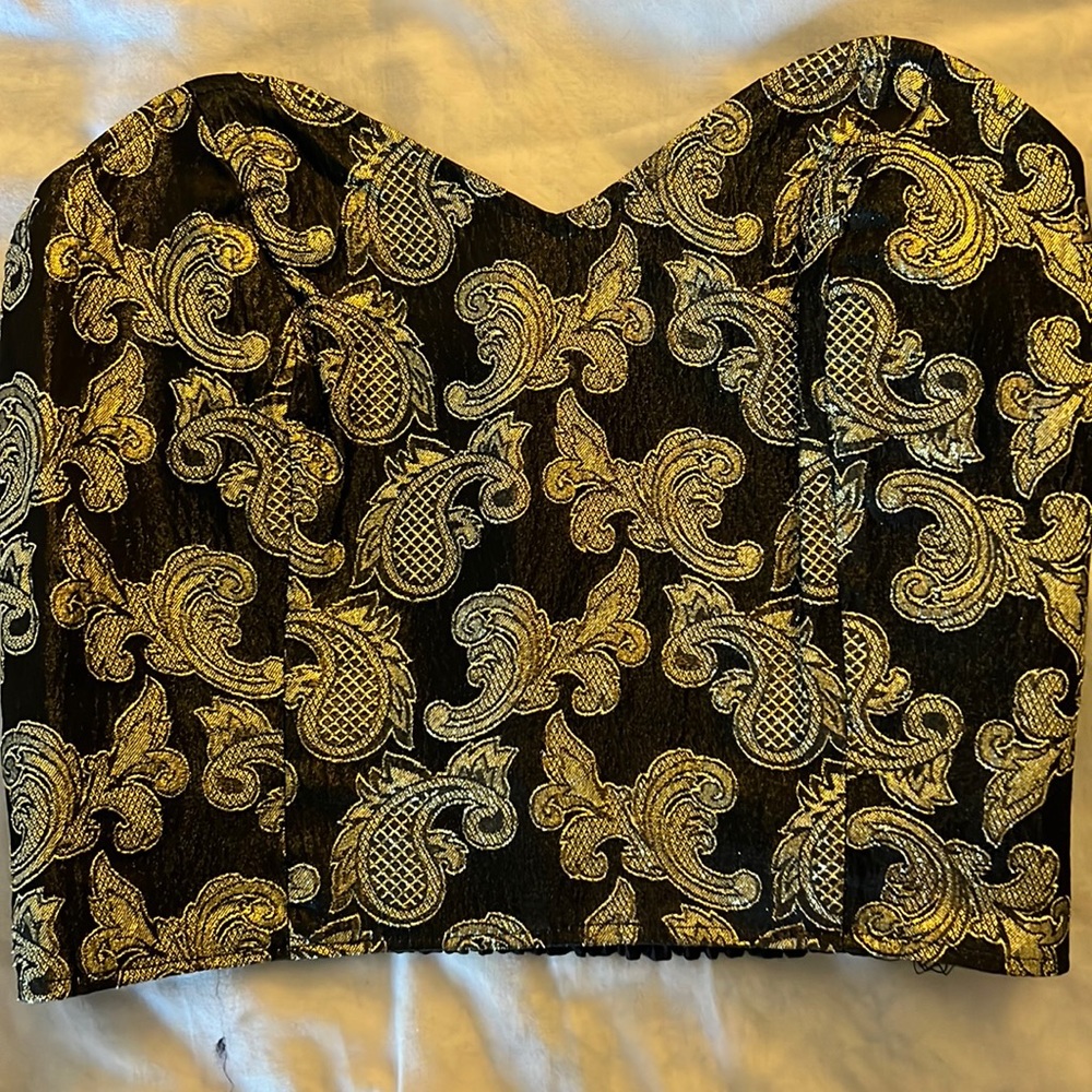Gold & black tube top